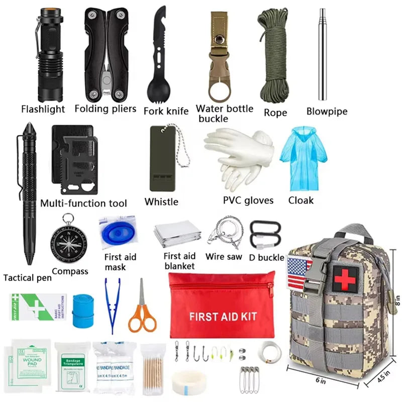 Survival First Aid Kit – Full Molle Emergency Trauma Bag for Camping & Hiking